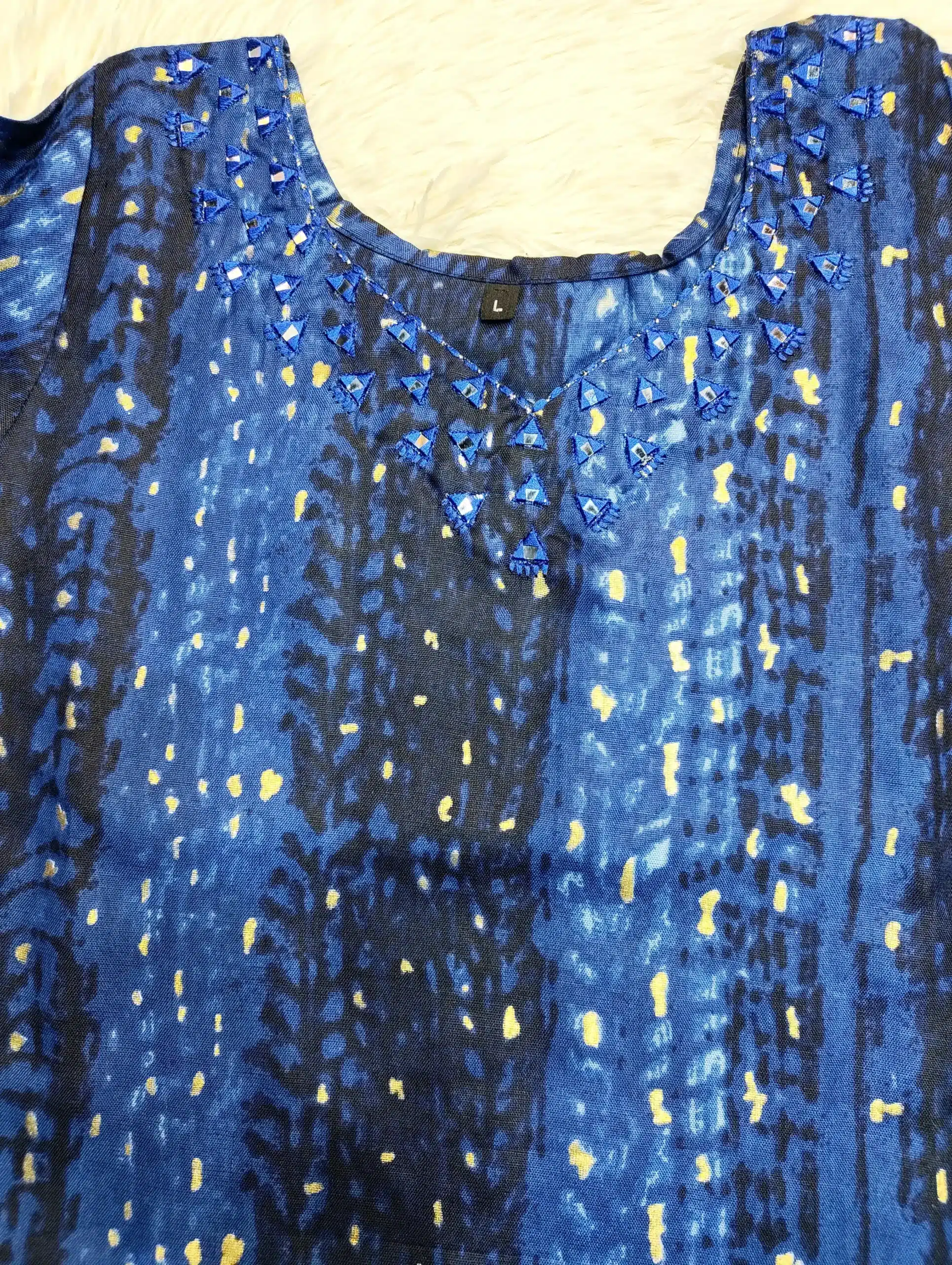 Blue A-line Kurti - Image 4