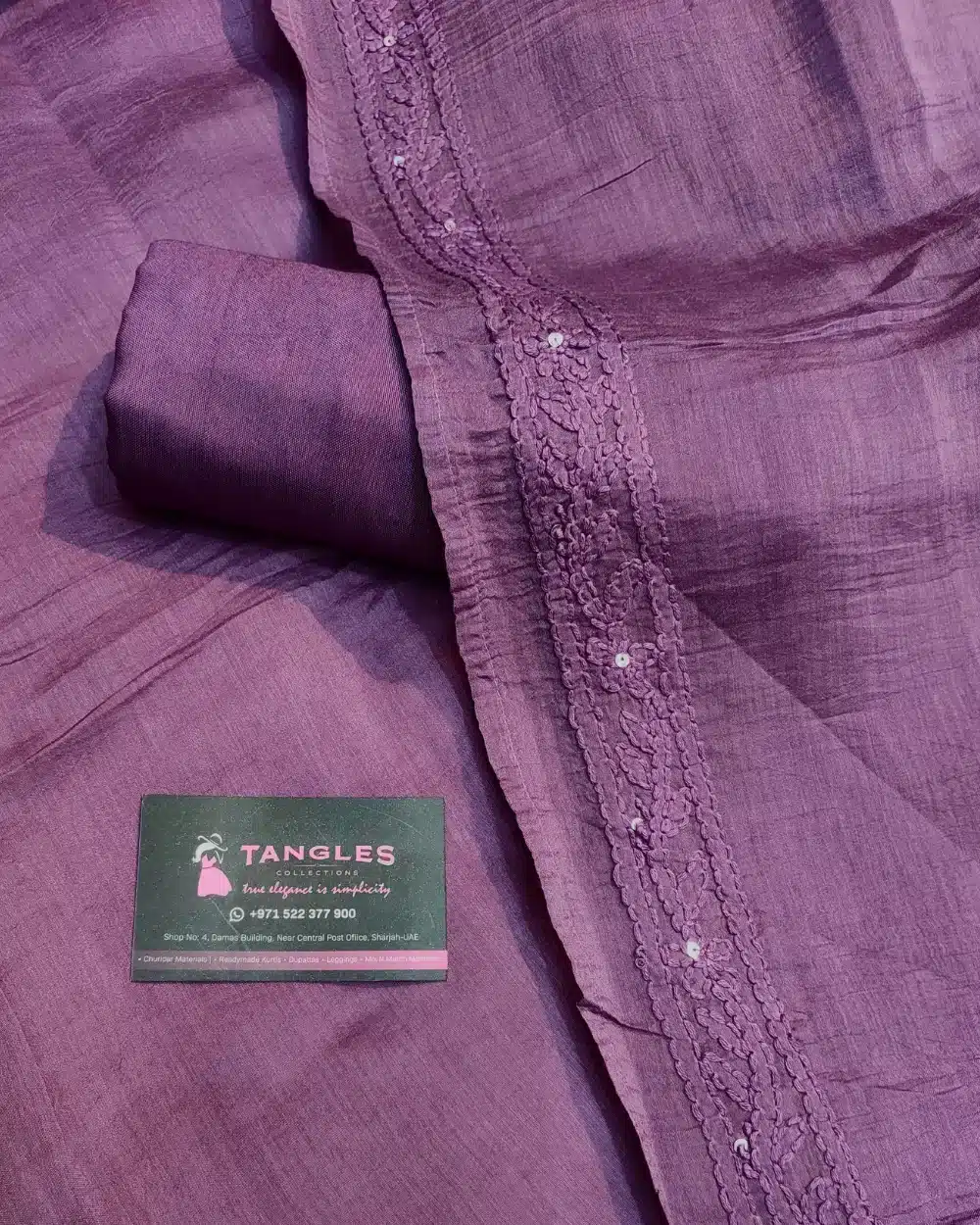Mul Chanderi Unstitched Salwar Suit - Image 3