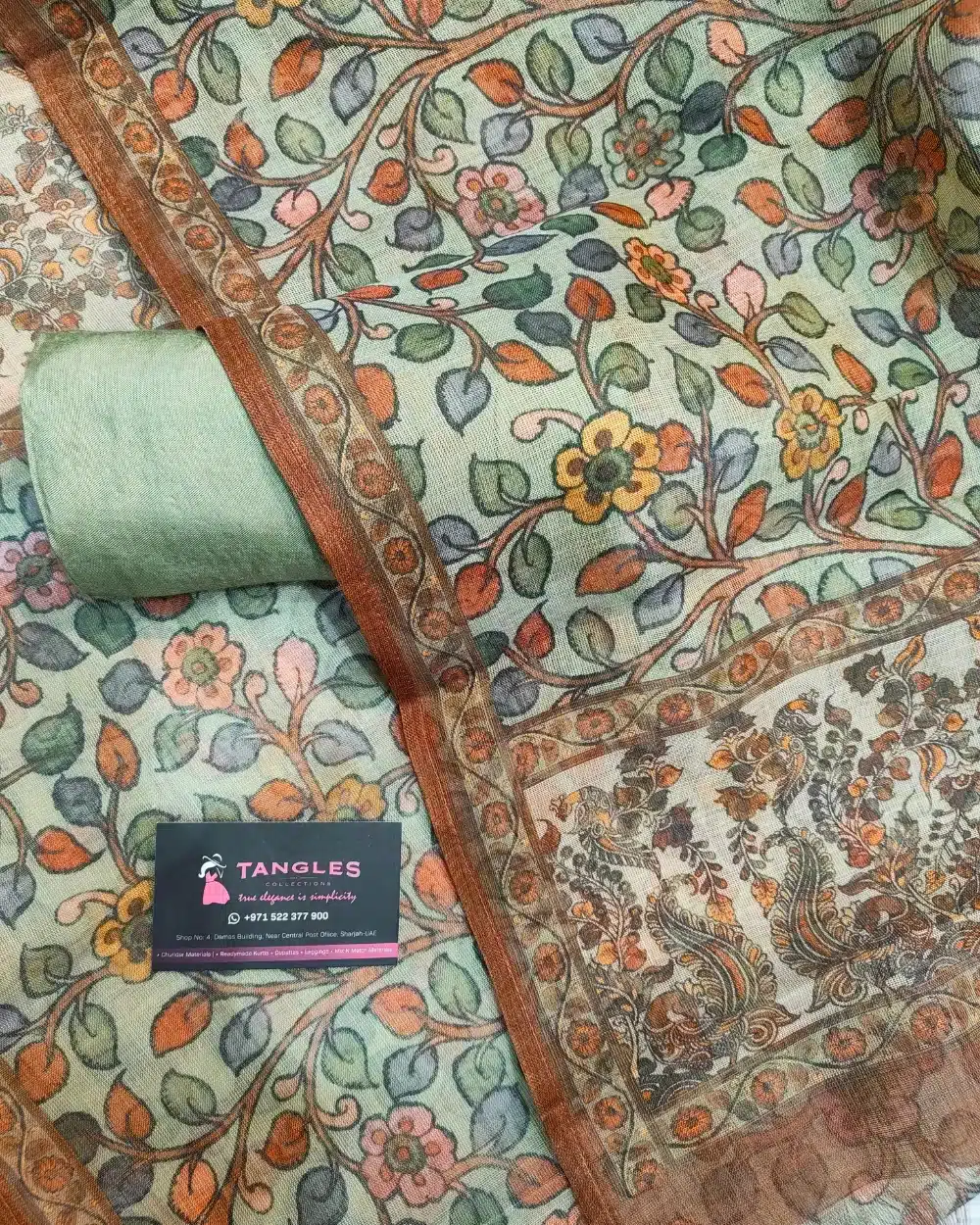Tissue Silk Unstitched Salwar suit - Image 4
